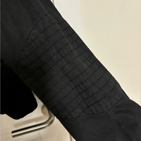 MICHAEL STARS Black Denim Moto Jacket, Size L, EUC - Picture 6 of 13